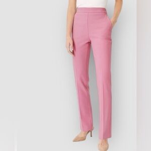 Ann Taylor Pink Straight Leg Pants Side Zip Size 0